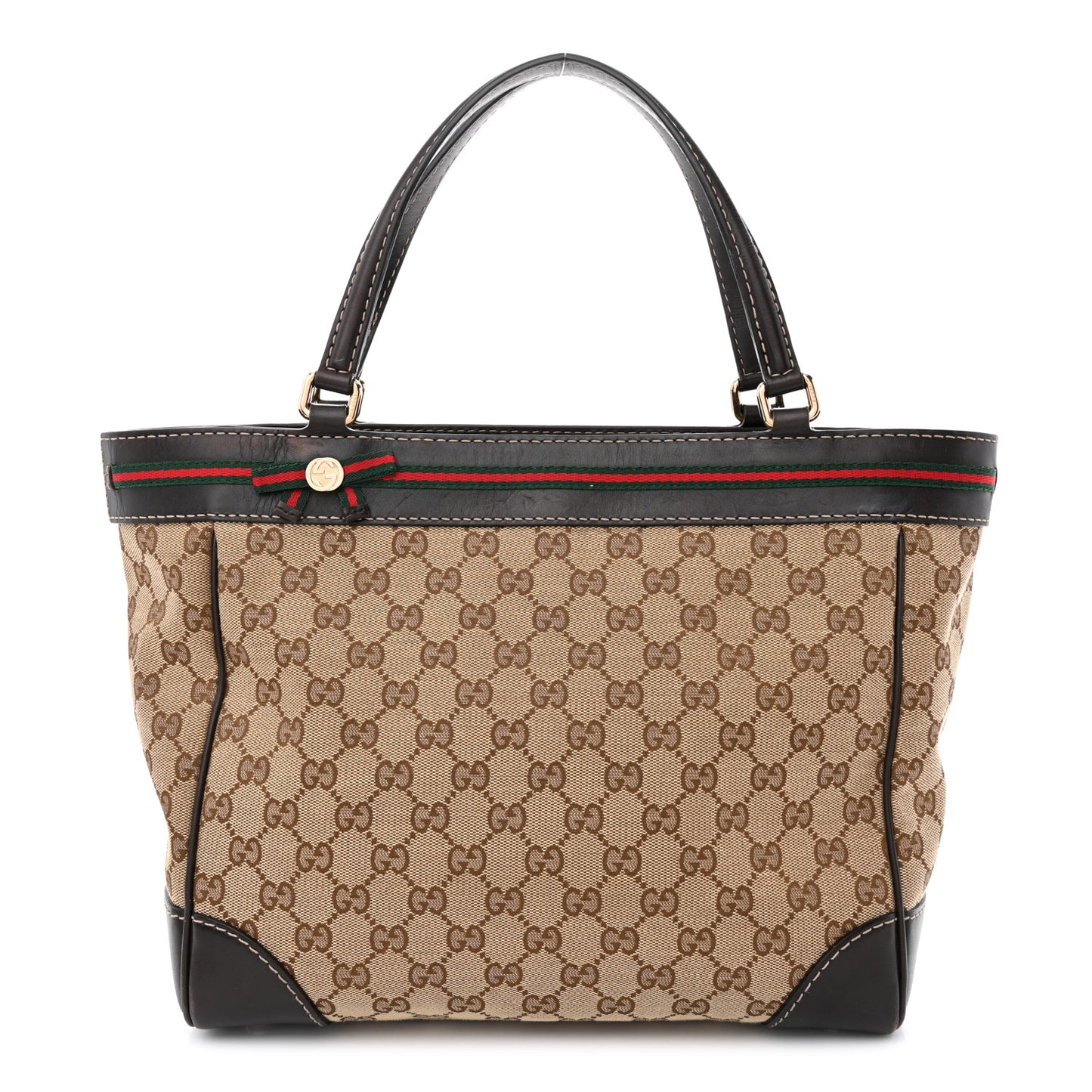 Monogram Web Medium Mayfair Tote Dark Brown