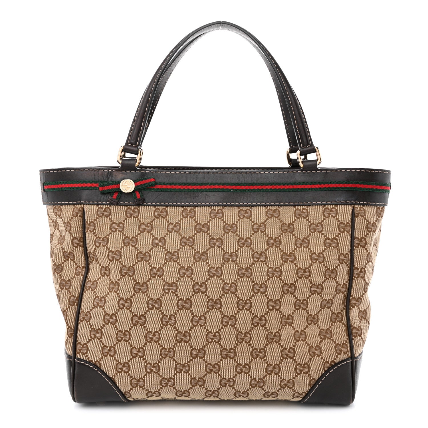 Gucci Monogram Web Medium Mayfair Tote Dark Brown 1 of 18