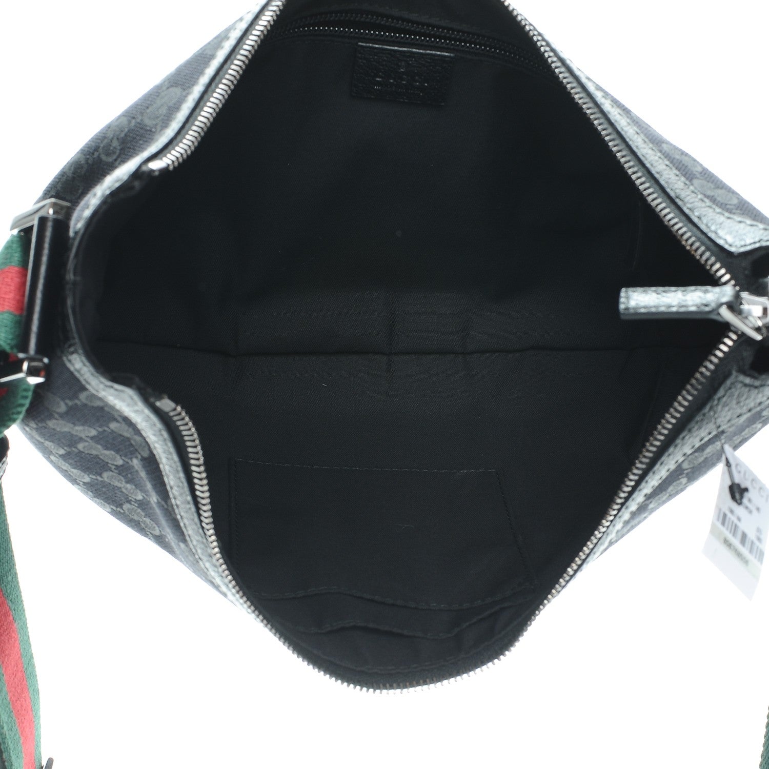 Gucci Monogram Web Medium Half Moon Hobo Black 5 of 7