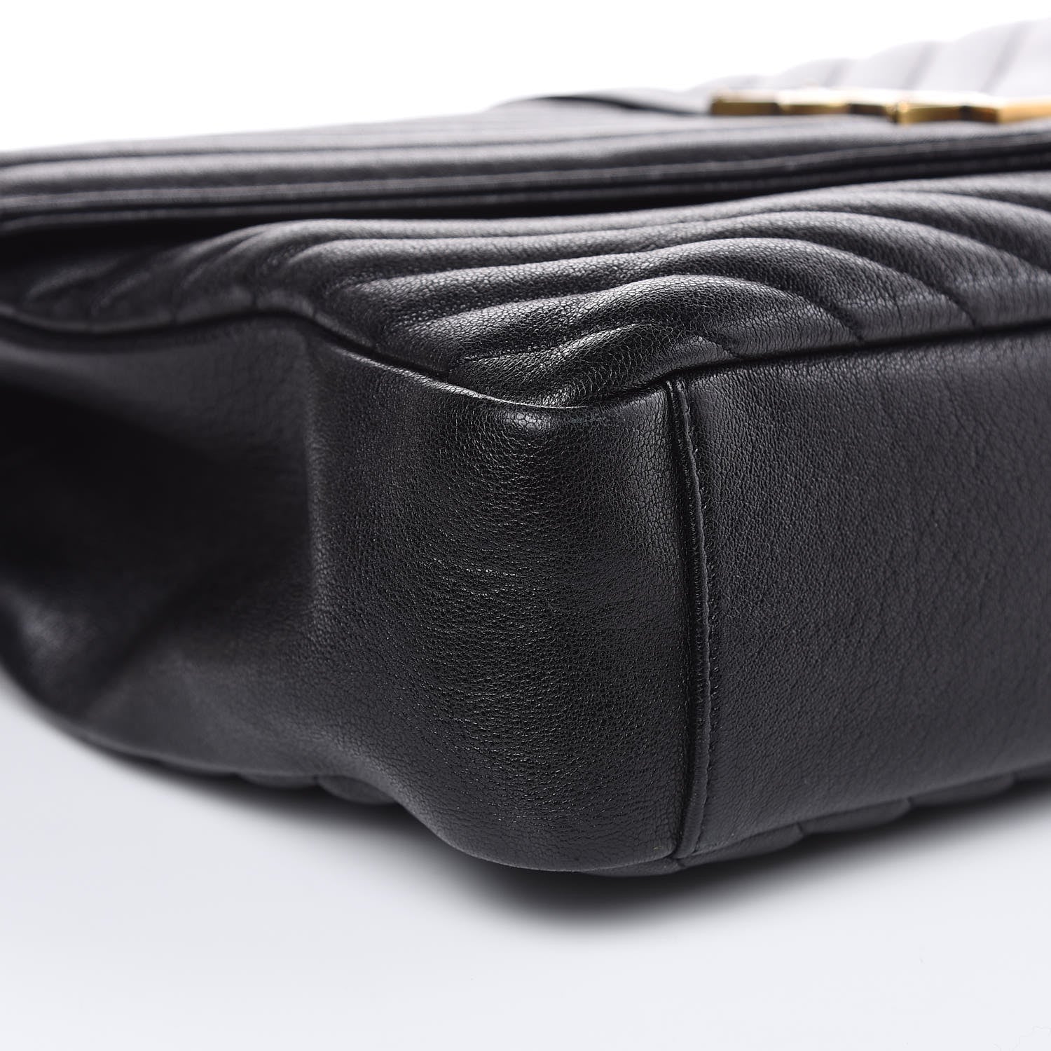 Saint Laurent Sheepskin Matelasse Chevron Monogram Large College Satchel Black 8 of 12