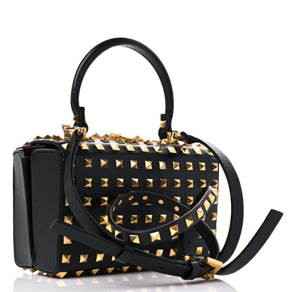 Valentino Garavani Grainy Calfskin Rockstud Allover Alcove Box Shoulder Bag Black 3 of 10