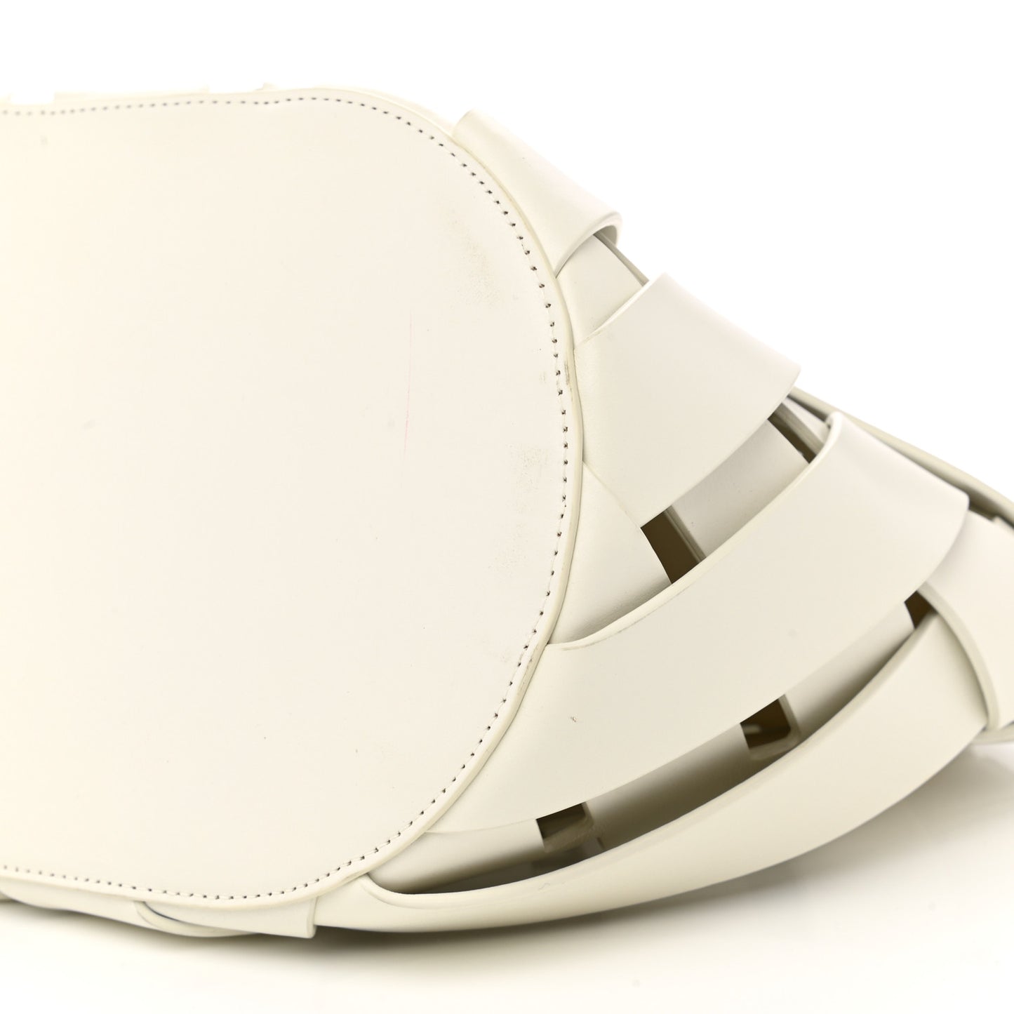 Calfskin The Point Weave Triangle Bag Chalk