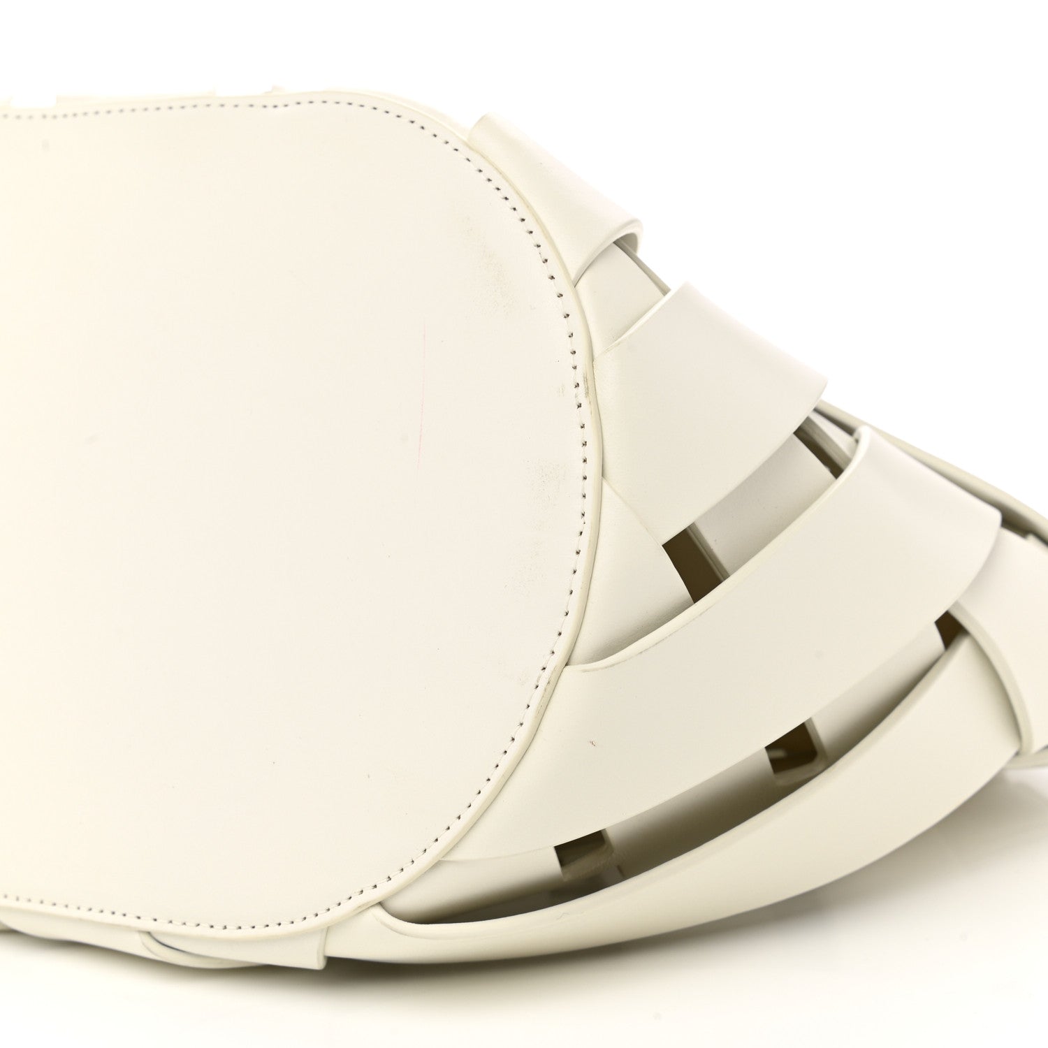 Bottega Veneta Calfskin The Point Weave Triangle Bag Chalk 12 of 12