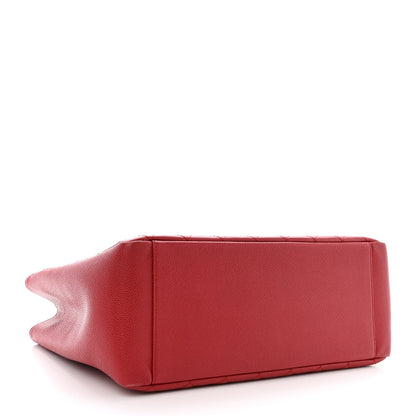 Chanel Caviar Quilted Grand Shopping Tote GST Red 4 of 10