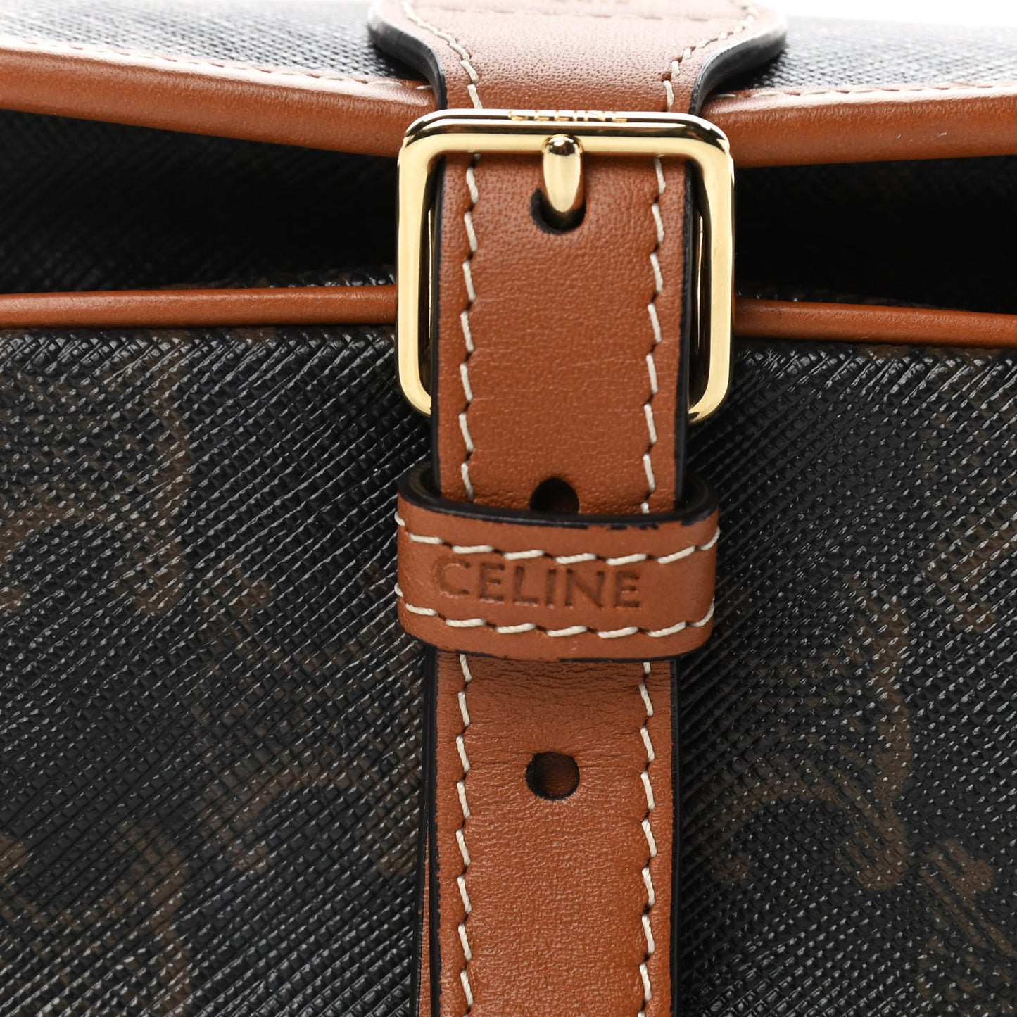 Triomphe Canvas Medium Folco Bag Tan