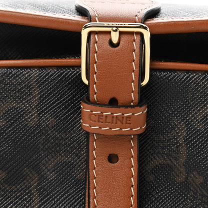 Celine Triomphe Canvas Medium Folco Bag Tan 10 of 13