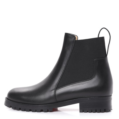 Christian Louboutin Calfskin Mens Marchacroche Flat Chelsea Boots 36.5 Black 1 of 7