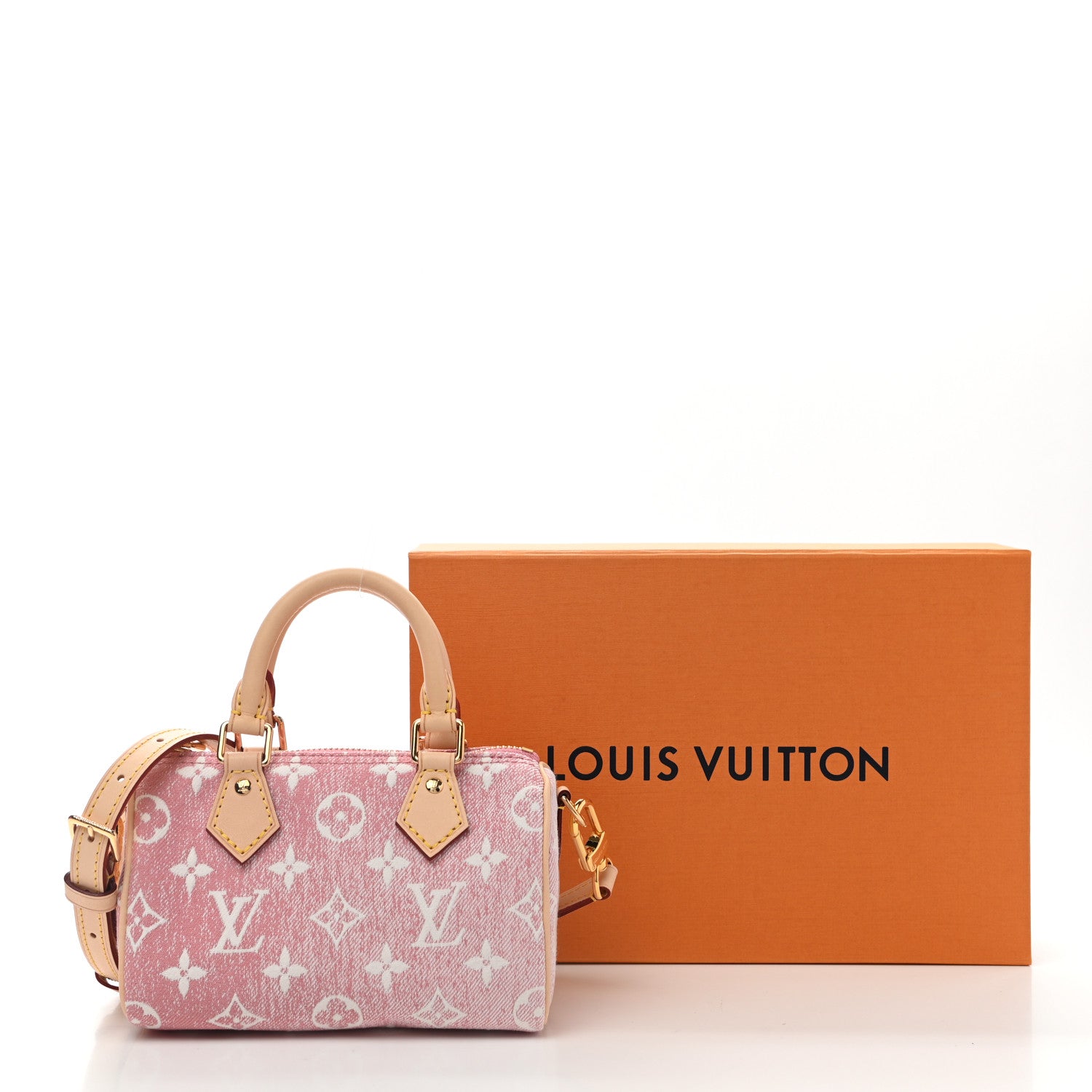 Louis Vuitton Monogram Jacquard Denim Nano Speedy Bandouliere Pink 9 of 9