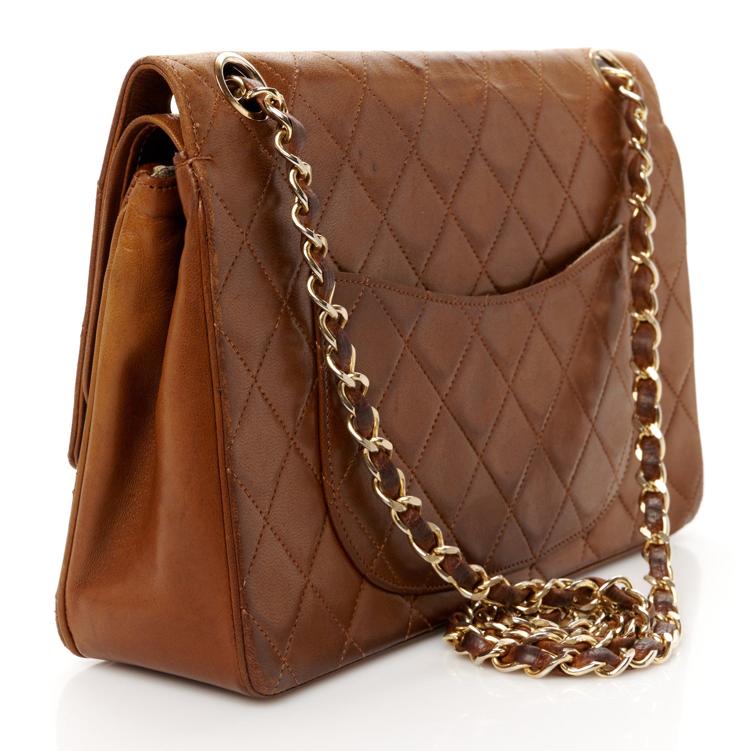 Chanel Lambskin Quilted Medium Double Flap Brown 3 of 14