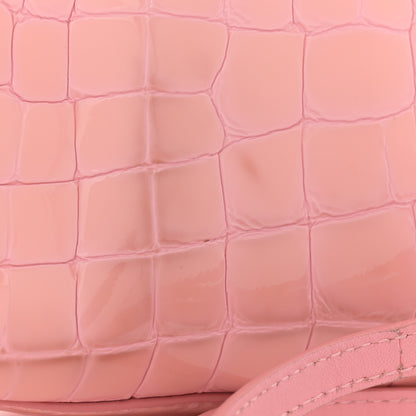 Balenciaga Patent Crocodile Embossed Classic Silver Hardware Nano City Light Pink 14 of 14