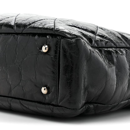 Chanel Glazed Calfskin Quilted Tweed Portobello Tote Black Red 9 of 16