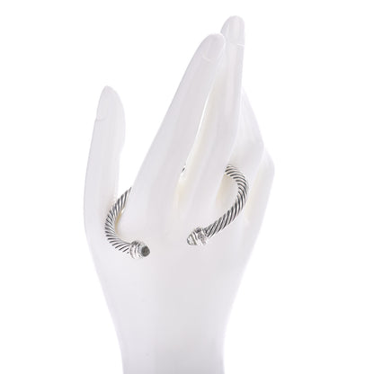 David Yurman Sterling Silver Diamond Prasiolite 5mm Cable Classics Bracelet 2 of 4