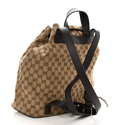 Gucci Monogram Dollar Calfskin O Drawstring Backpack Beige Ebony Testa di Moro Dark Chocolate 3 of 10