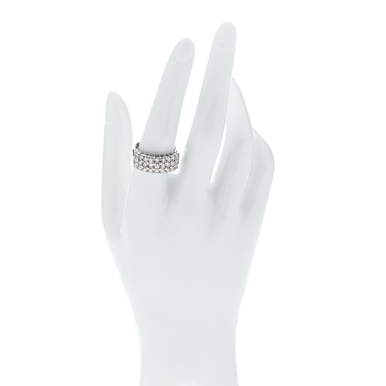 Parker & West by FASHIONPHILE Platinum Diamond 2.00ct Three Row Half Eternity Band Ring 58 8.25 2 of 9