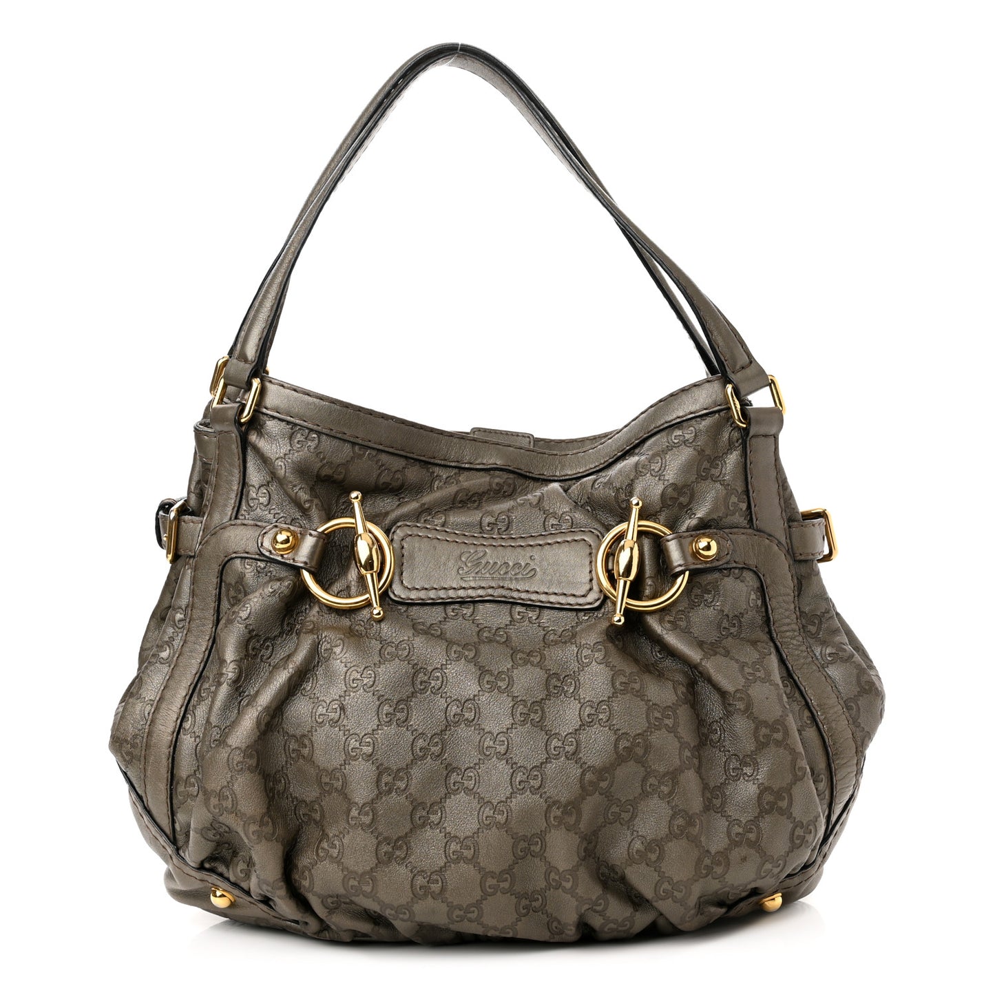 Guccissima Medium Jockey Tote Grey