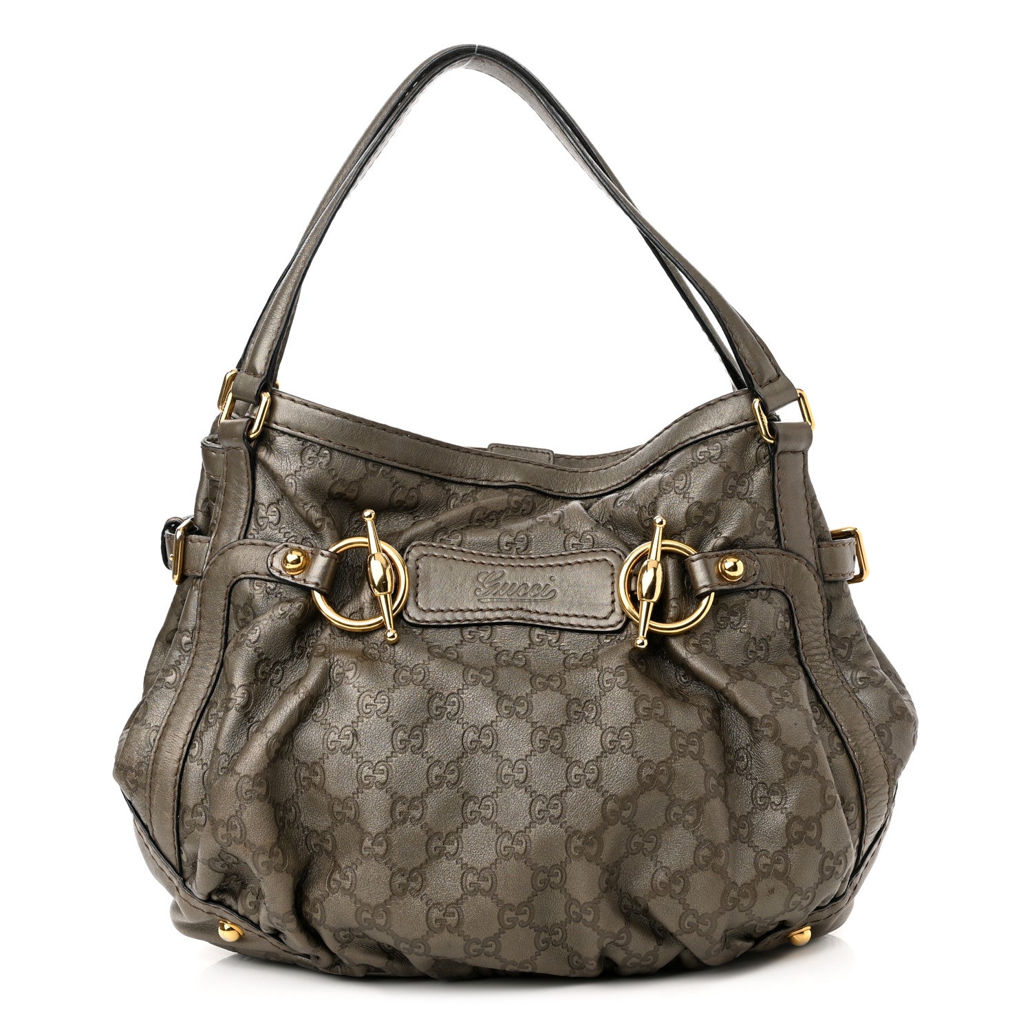 Gucci Guccissima Medium Jockey Tote Grey 1 of 11