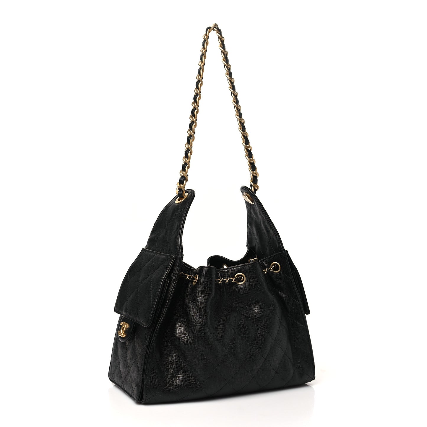 Caviar Quilted Small Chanel 25 Handbag Black