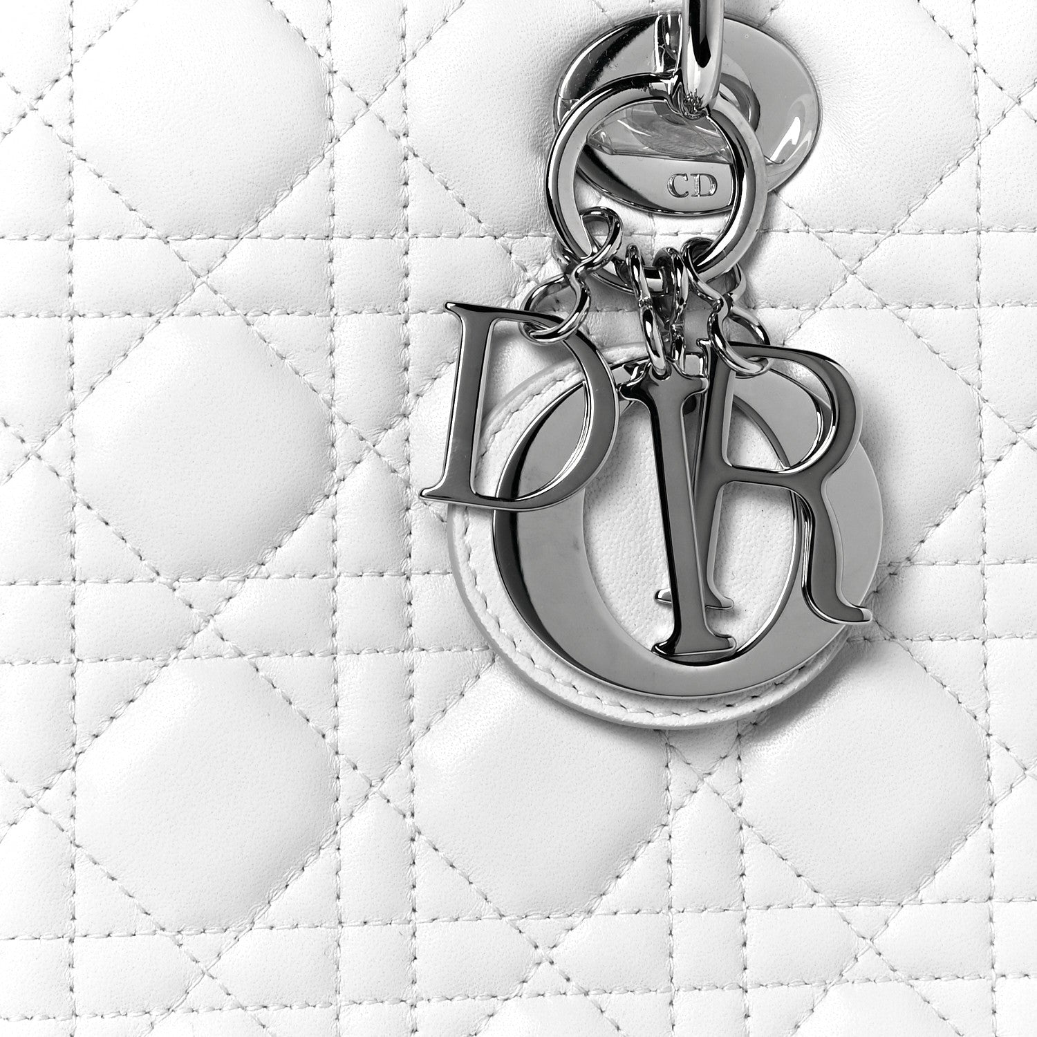 Christian Dior Lambskin Cannage Medium Lady Dior White 8 of 10