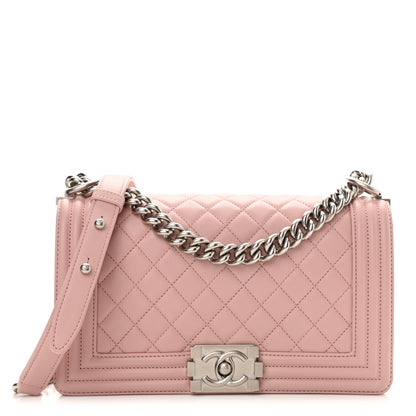 Chanel Calfskin Quilted Medium Boy Flap Light Pink 1 of 11
