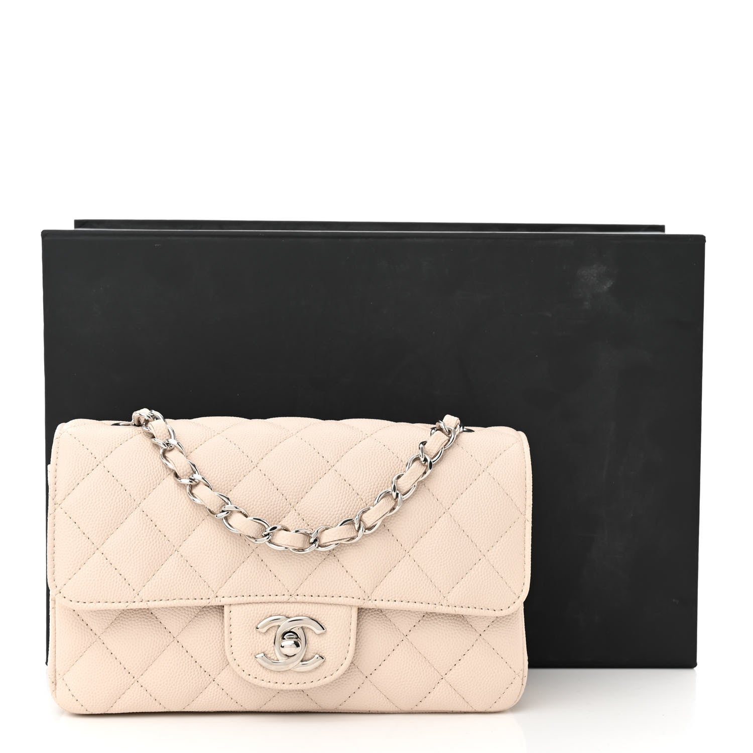 Chanel Caviar Quilted Mini Rectangular Flap Light Beige 11 of 11