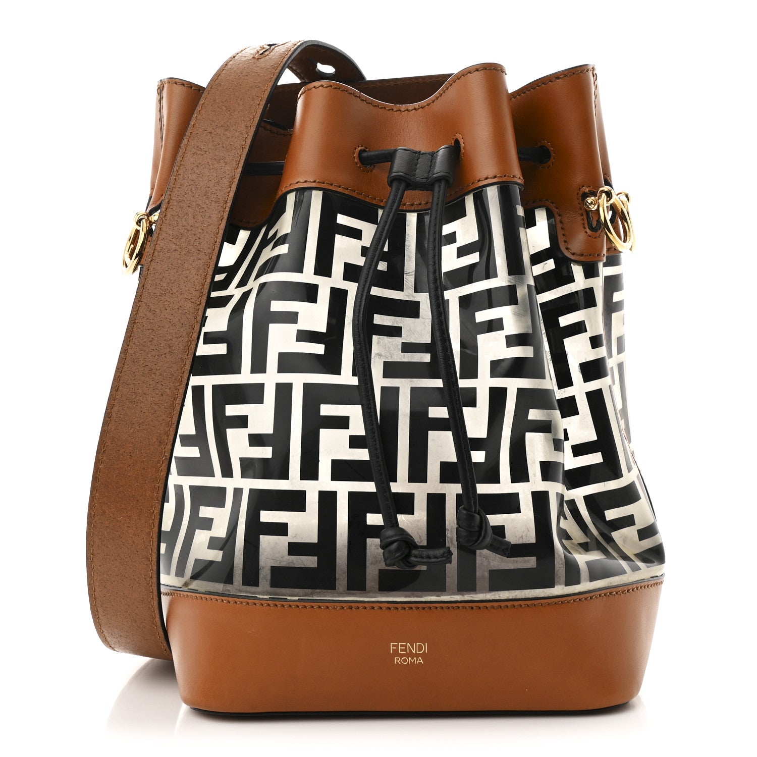 Fendi TPU FF Vitello Aura F is Fendi Grande Mon Tresor Bucket Bag Black Cuoio 1 of 11