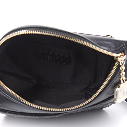 Chanel Lambskin Quilted Waist Bag Fanny Pack Black 5 of 10