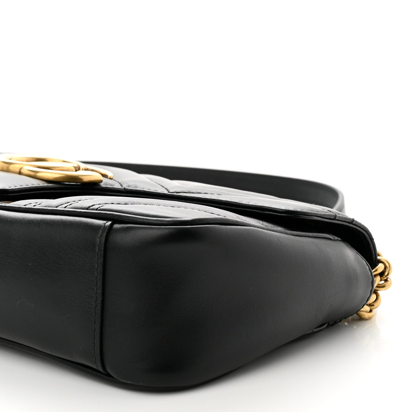 Calfskin Matelasse Small GG Marmont Shoulder Bag Black