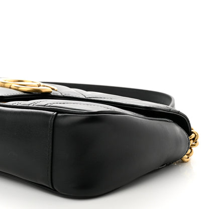 Gucci Calfskin Matelasse Small GG Marmont Shoulder Bag Black 10 of 10