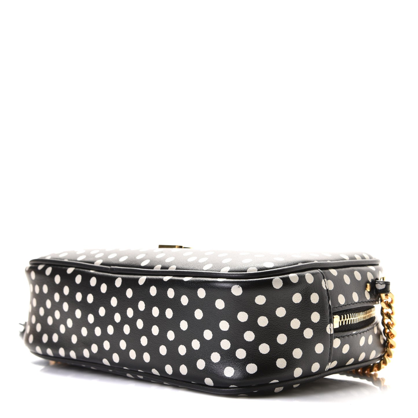 Calfskin Printed Polka Dot Mini Lou Camera Bag Black Crema Soft