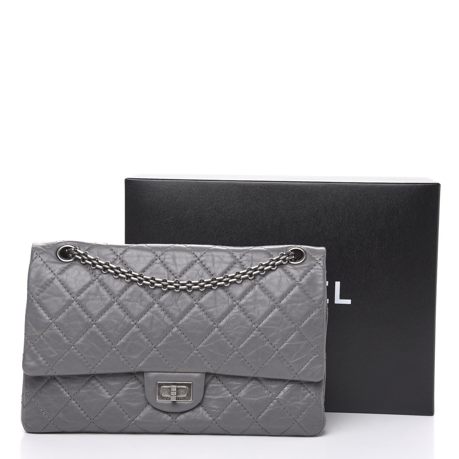 Chanel Aged Calfskin Quilted 2.55 Reissue 226 Flap Grey 13 of 13