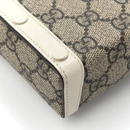Gucci GG Supreme Monogram Azalea Calfskin Mini Horsebit 1955 Crossbody Bag Beige Ebony Mystic White 14 of 15