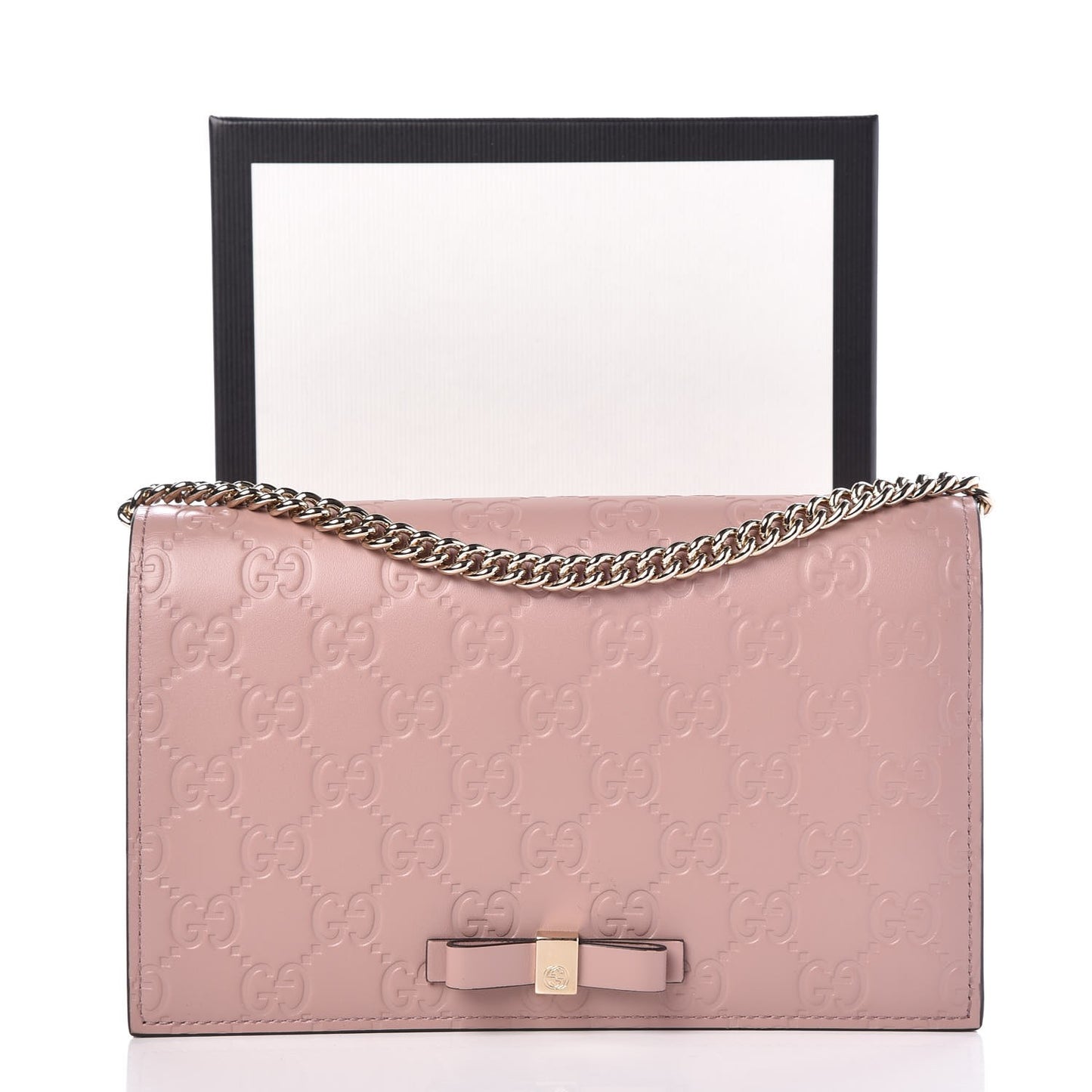 Guccissima Signature Bowy Chain Wallet Dark Cipria