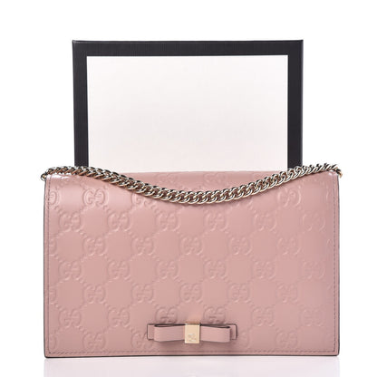 Gucci Guccissima Signature Bowy Chain Wallet Dark Cipria 7 of 7