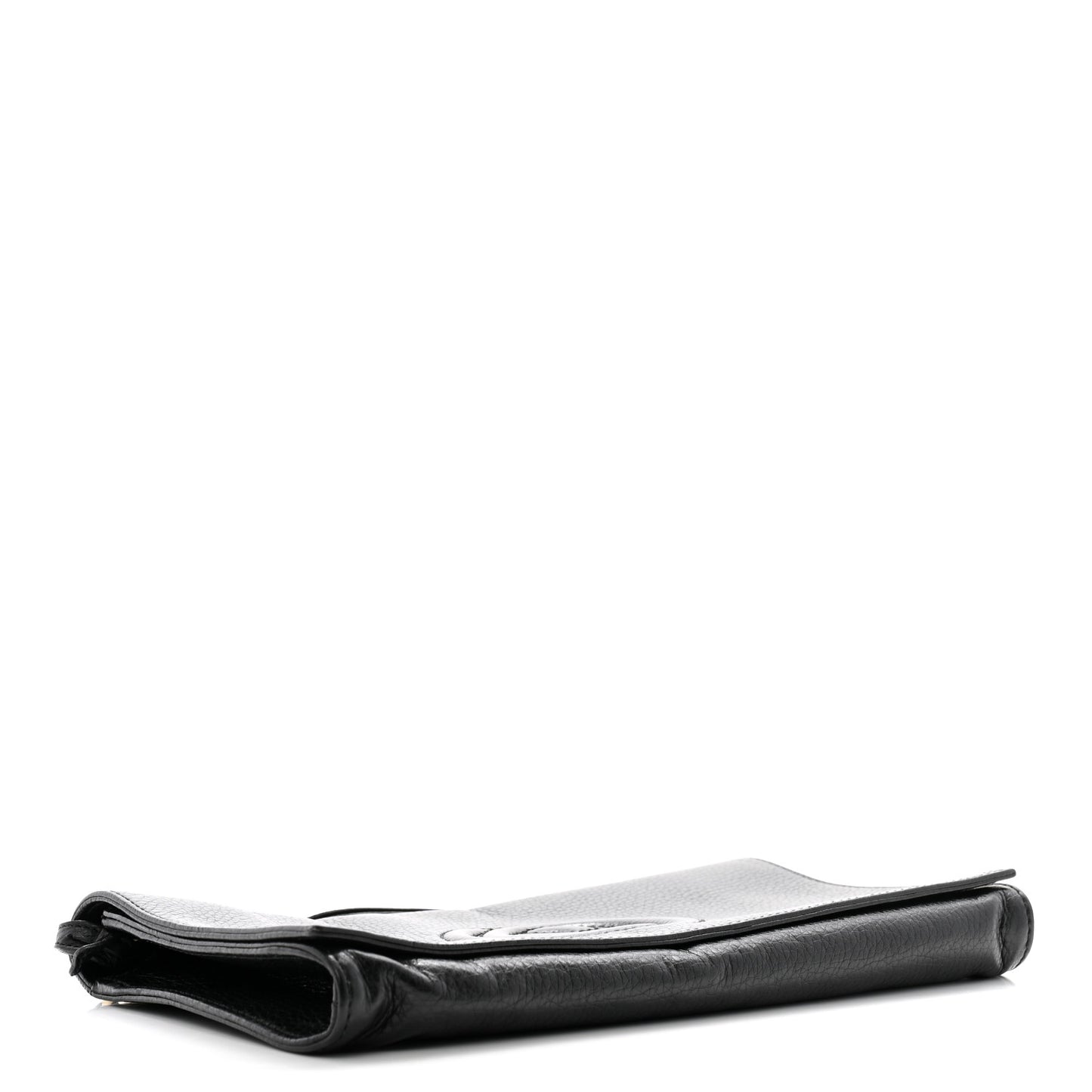 Pebbled Calfskin Medium Soho Clutch Black