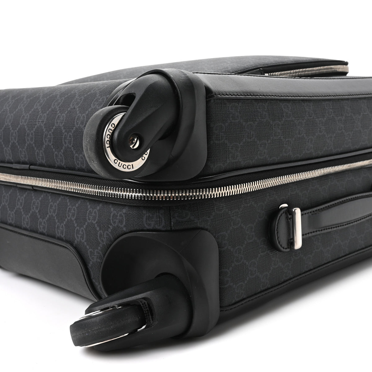 Gucci GG Supreme Monogram Azalea Calfskin Retro Interlocking G Small Savoy Cabin Trolley Black 9 of 9