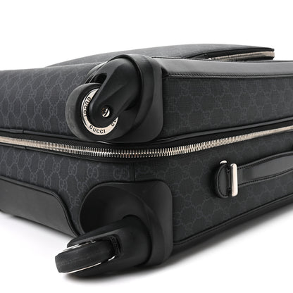 Gucci GG Supreme Monogram Azalea Calfskin Retro Interlocking G Small Savoy Cabin Trolley Black 9 of 9