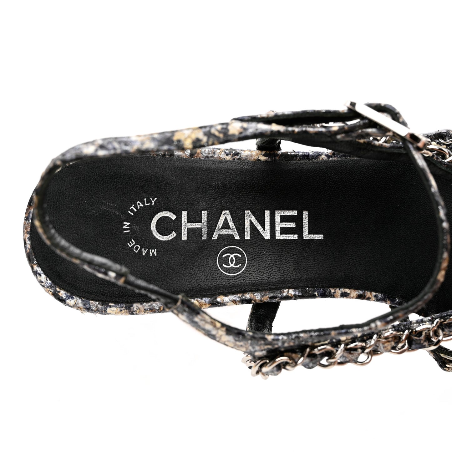Snakeskin Fantasy Chain Sandals 39 Multicolor