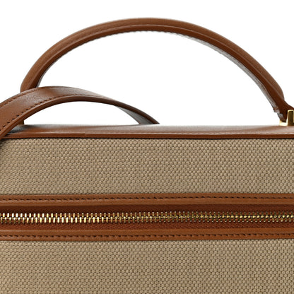 Saint Laurent Canvas Calfskin Mini Gaby Vanity Case Desert Dust Brick 8 of 12