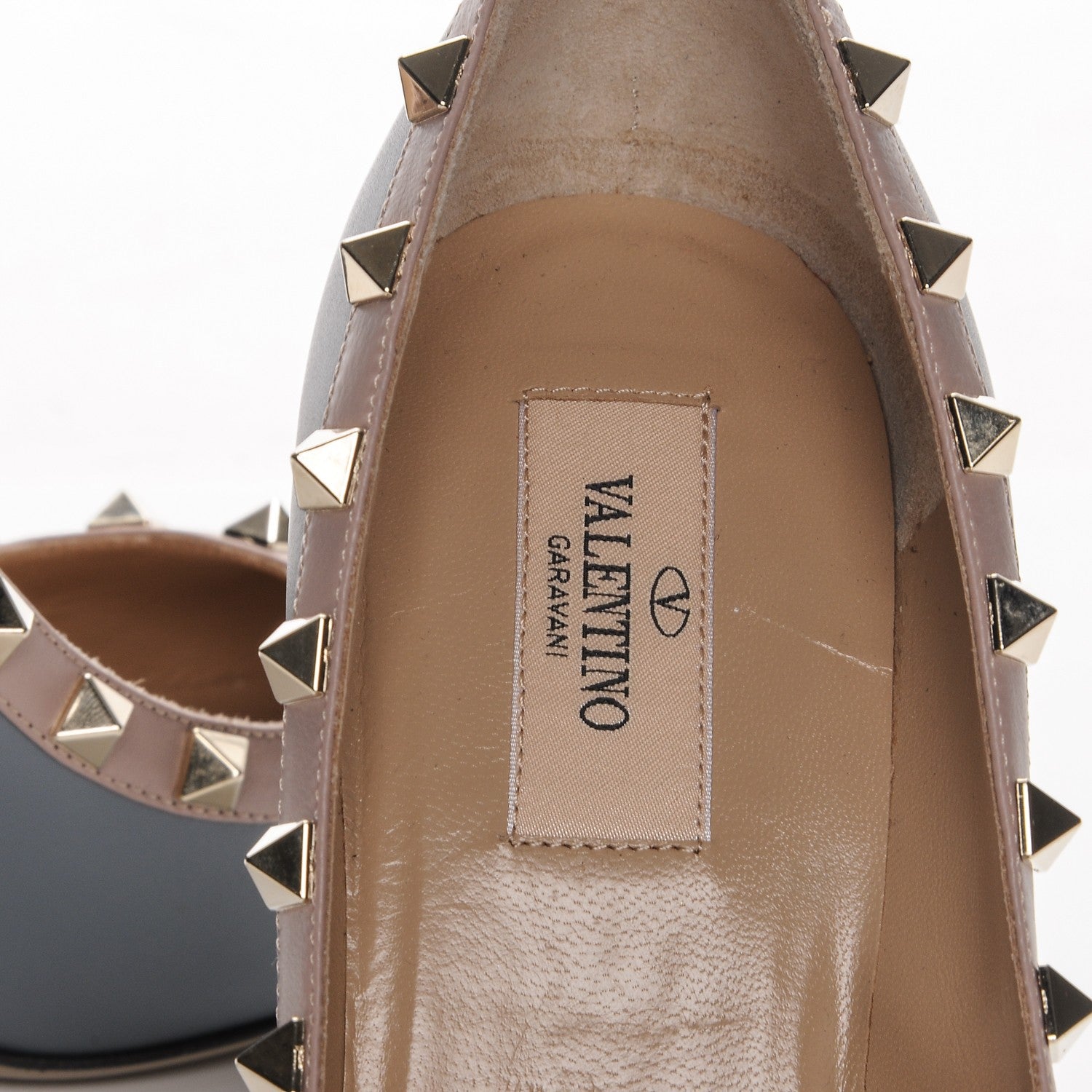 Valentino Garavani Nappa Rockstud 100mm Pumps 37.5 Stone Poudre 7 of 7