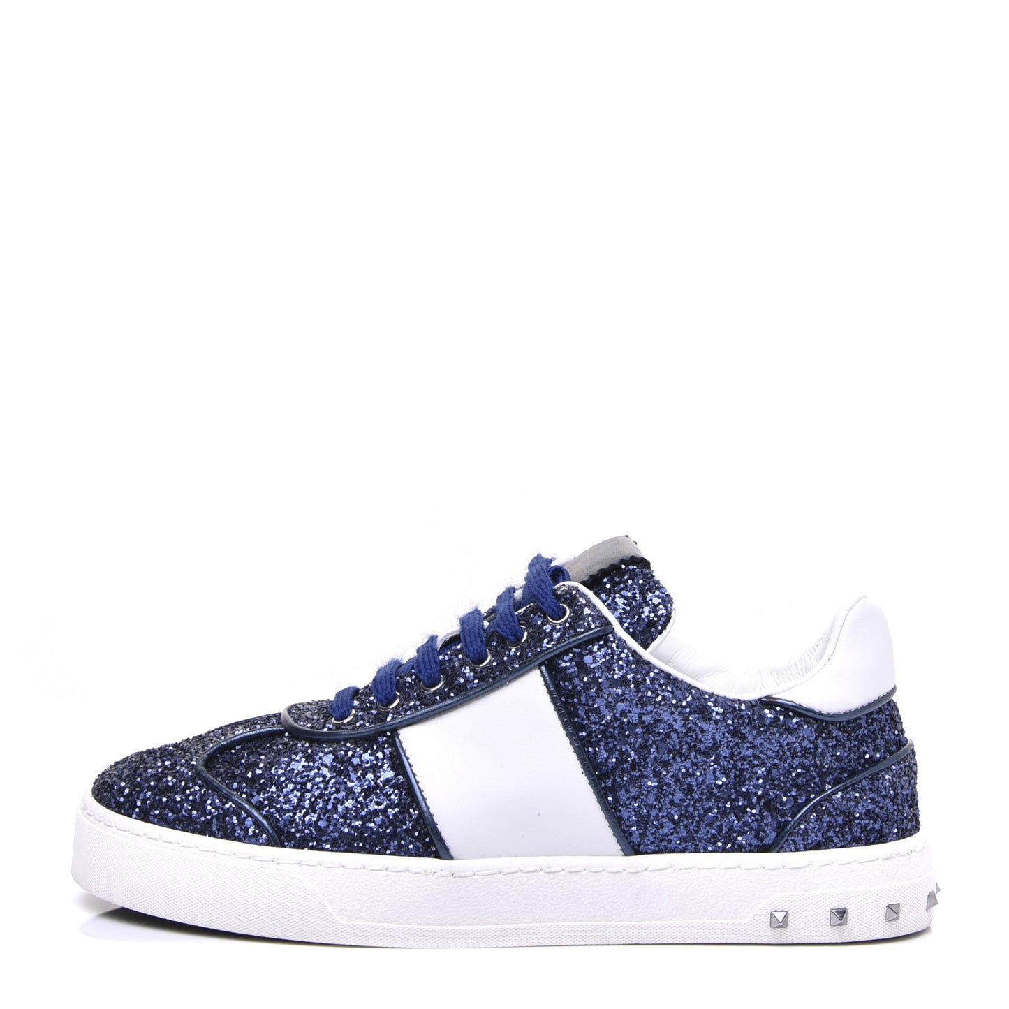 Calfskin Glitter Flycrew Sneakers 36 Blue