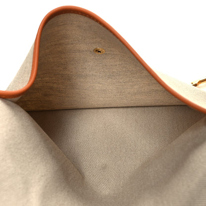 MCM Calfskin Linen Large Munchen Tote Cognac 7 of 12