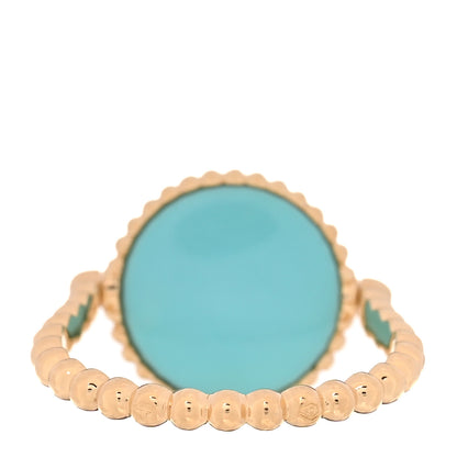 Christian Dior 18K Yellow Gold Diamond Turquoise Rose Des Vents Ring 51 5.75 3 of 5