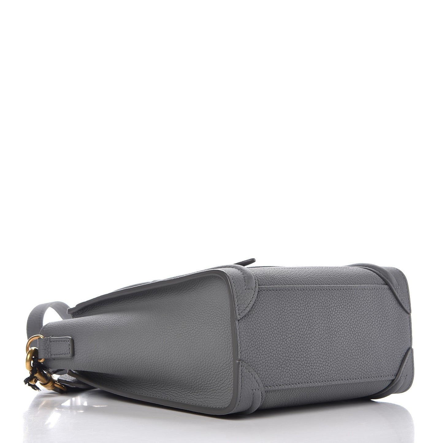Drummed Calfskin Nano Luggage Kohl