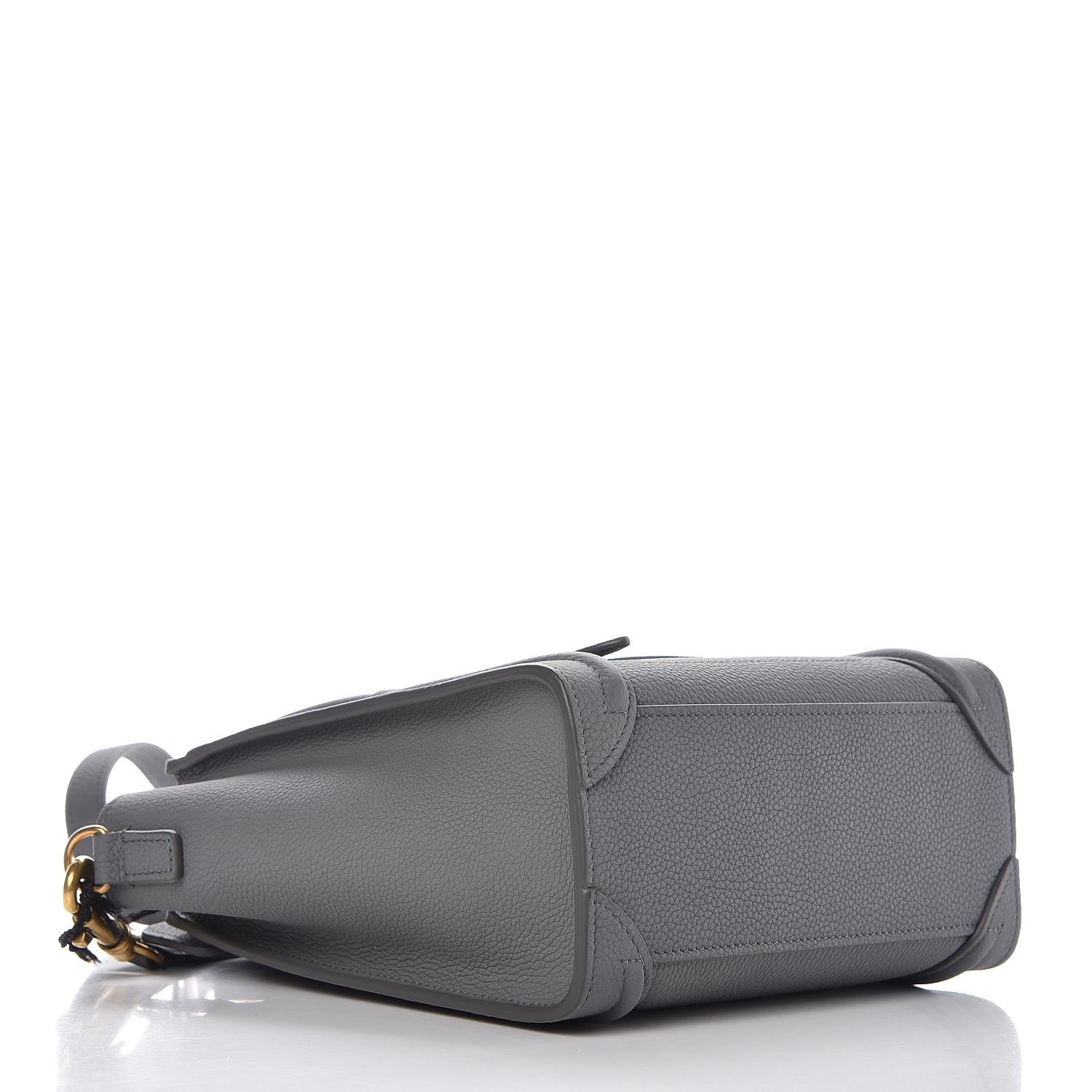 Celine Drummed Calfskin Nano Luggage Kohl 4 of 8