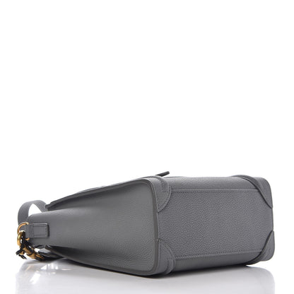 Celine Drummed Calfskin Nano Luggage Kohl 4 of 8