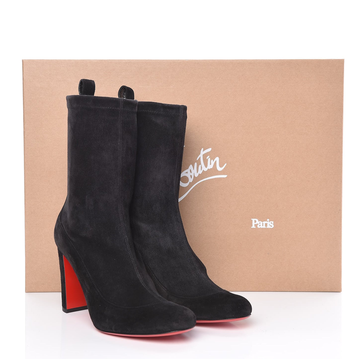 Veau Velours Stretch Gena 85 Bootie 39 Black