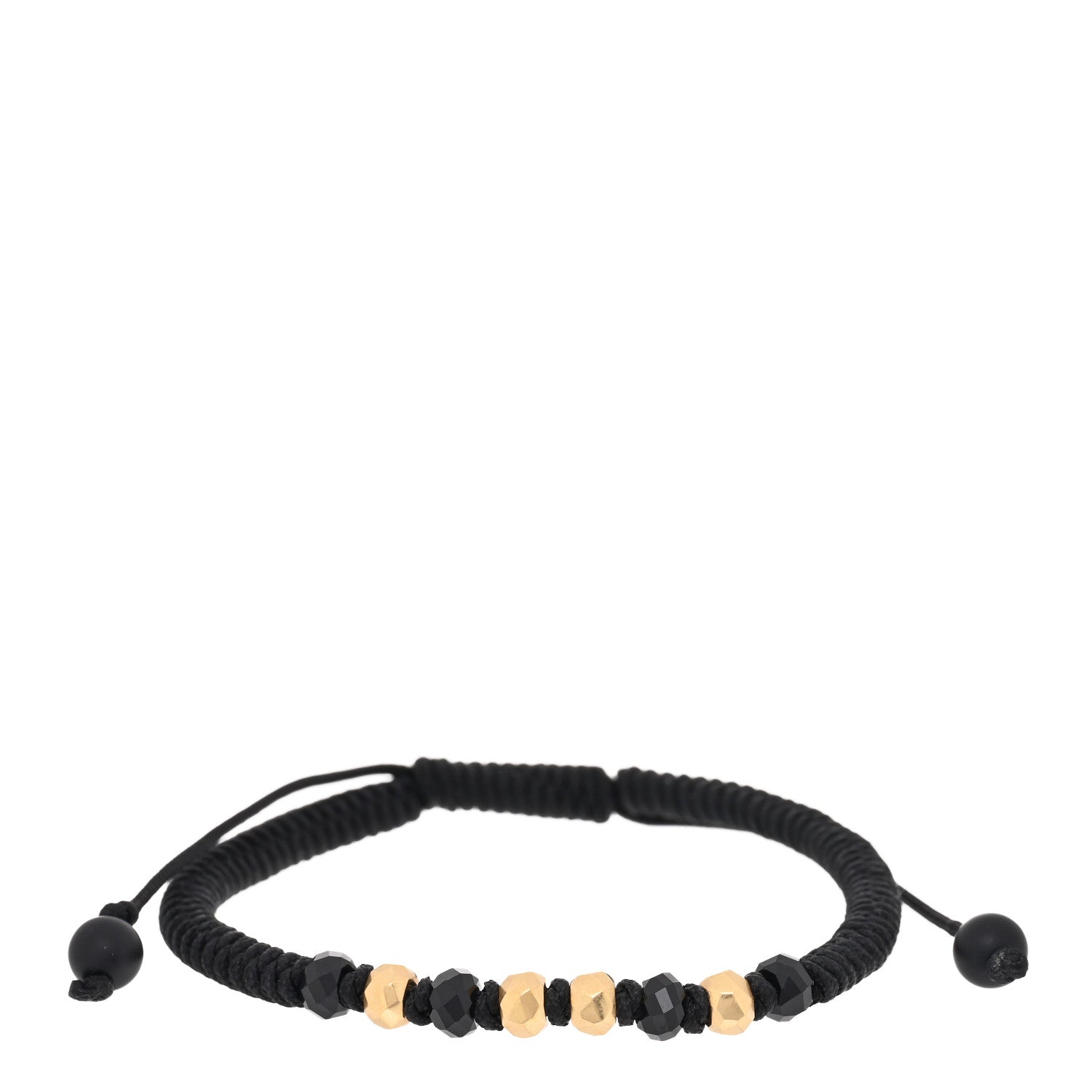 David Yurman 18K Yellow Gold Black Onyx Nylon Fortune Woven Bracelet Black 1 of 3