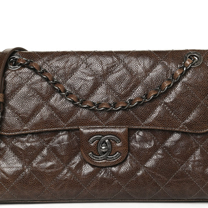 Chanel Crumpled Grained Calfskin Medium CC Crave Flap Brown 8 of 10