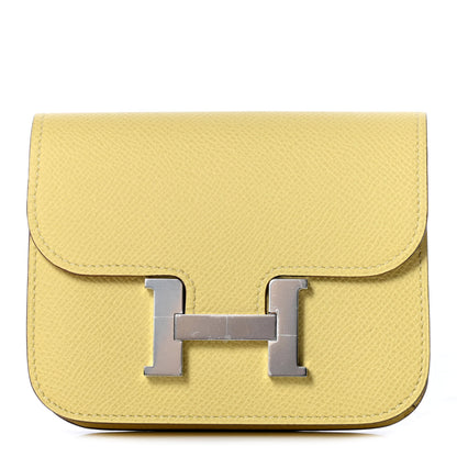 Hermes Epsom Constance Slim Wallet Jaune Poussin 2 of 9
