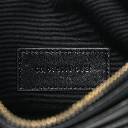 Saint Laurent Grain De Poudre Chevron Monogram Large Bill Pouch Black 7 of 7